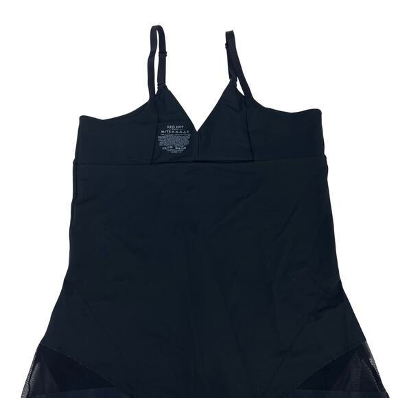 SPANX "Red Hot" Black Open-Bust Panty Clasp CONTROL Bodysuit XL Shapewear - Picture 3 of 13